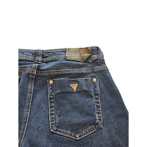 Vintage Guess Capri Pants Womens 29 Y2K Mid Low Rise Blue Wash Denim - Picture 7 of 9